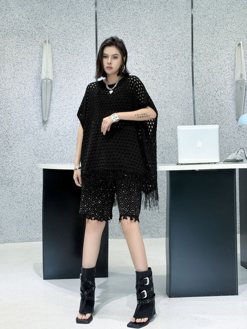 Fringe Knit Oversize Top